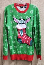 LucasFilm Star Wars Grogu Baby Yoda Christmas Sweater  GOOD USED CONDITION