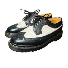 Dr. Martens Wingtip Shoes Size 3 UK 5 US Wom Black White Brogue Made in England