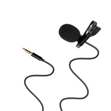 Mini Lavalier Mic Clip Recording Microphone for Pc Smartphone Black