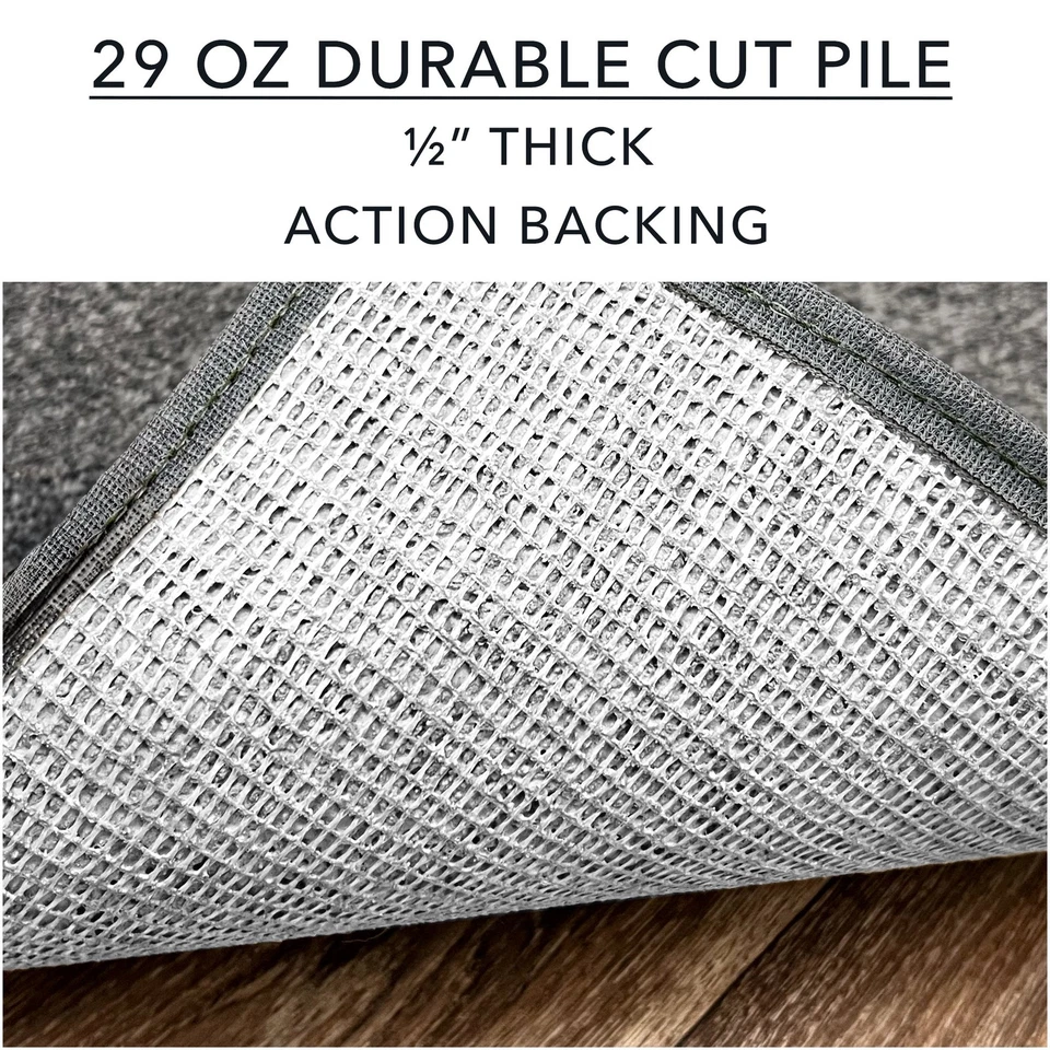 Alfombra Koeckritz moderna gris carbón suave - decoración de sala de estar, dormitorio y hogar Foto 3 de 4