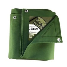 Canvas Tarp with Rustproof Grommets, Heavy Duty Multipurpose 8x10 ft Green