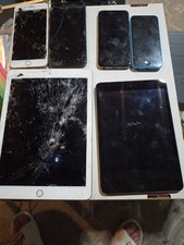 Apple iPads 2, 1 Broken /iPhones 10, 8 Broken Lot AS-IS, For Parts Or Repair
