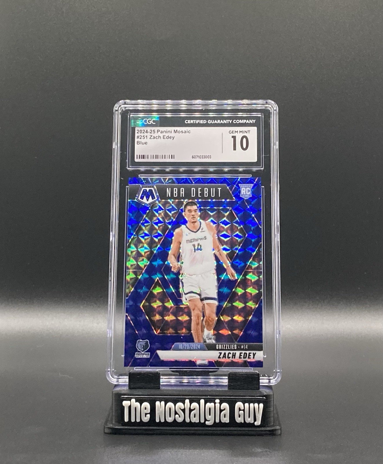 Zach Edey 2024-25 Panini Mosaic NBA Debut Blue /199