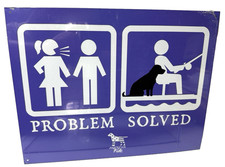 Problem Solved fishing man and dog Tin Sign Ephemera 12.5" x 16" Made in USA