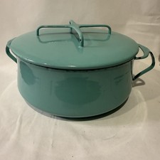 Vintage Dansk Kobenstyle Turquoise Dutch Oven Lid Denmark IHQ Enamel