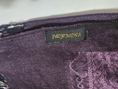 Passigatti Women s Purple & Black Paisley Fringe Rectangle Scarf Wrap