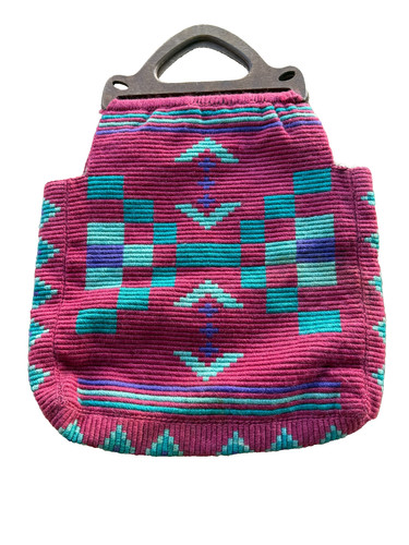 Antique/Vintage Zapotec handwoven wool purse, Oaxaca, Mexico 1940's-1960's