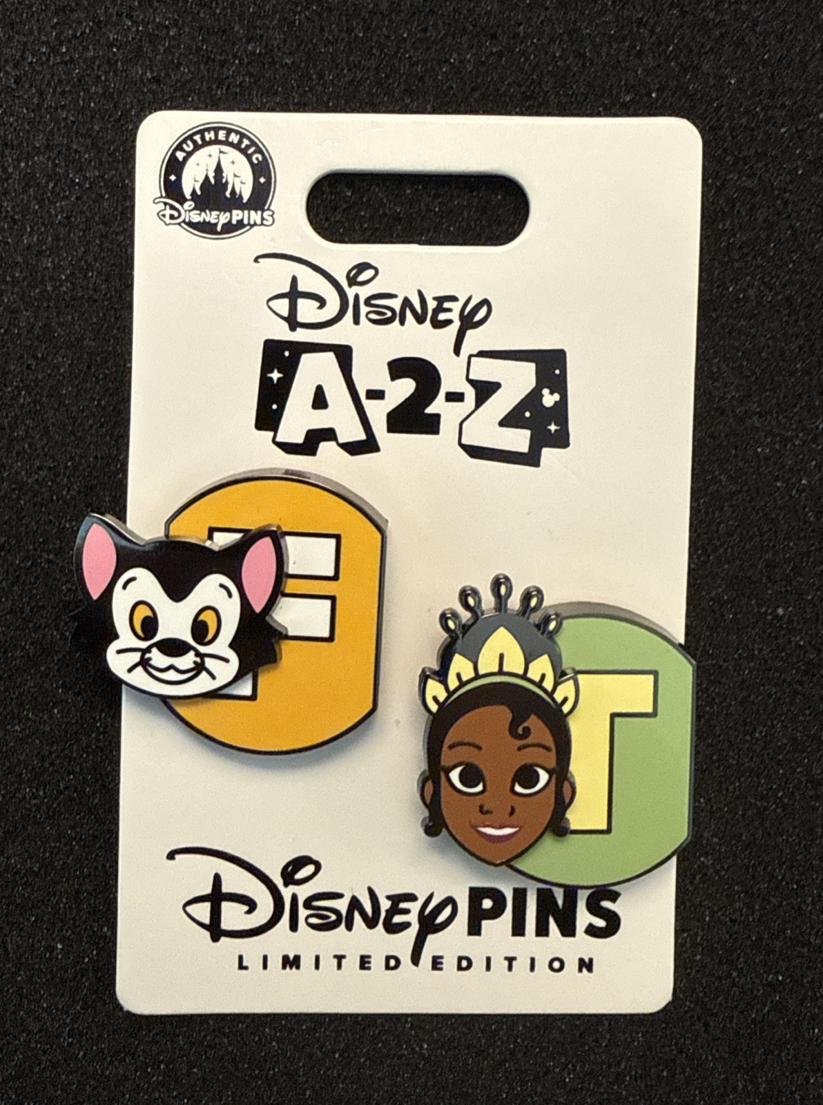Disney A 2 Z Limited Edition Collectible Pins F and T Figaro Tiana LE 1250