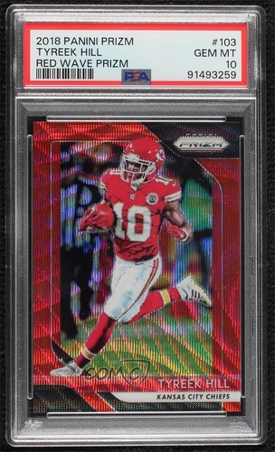 2018 Panini Prizm Red Wave Prizm 49/149 Tyreek Hill #103 PSA 10 GEM MT h8k