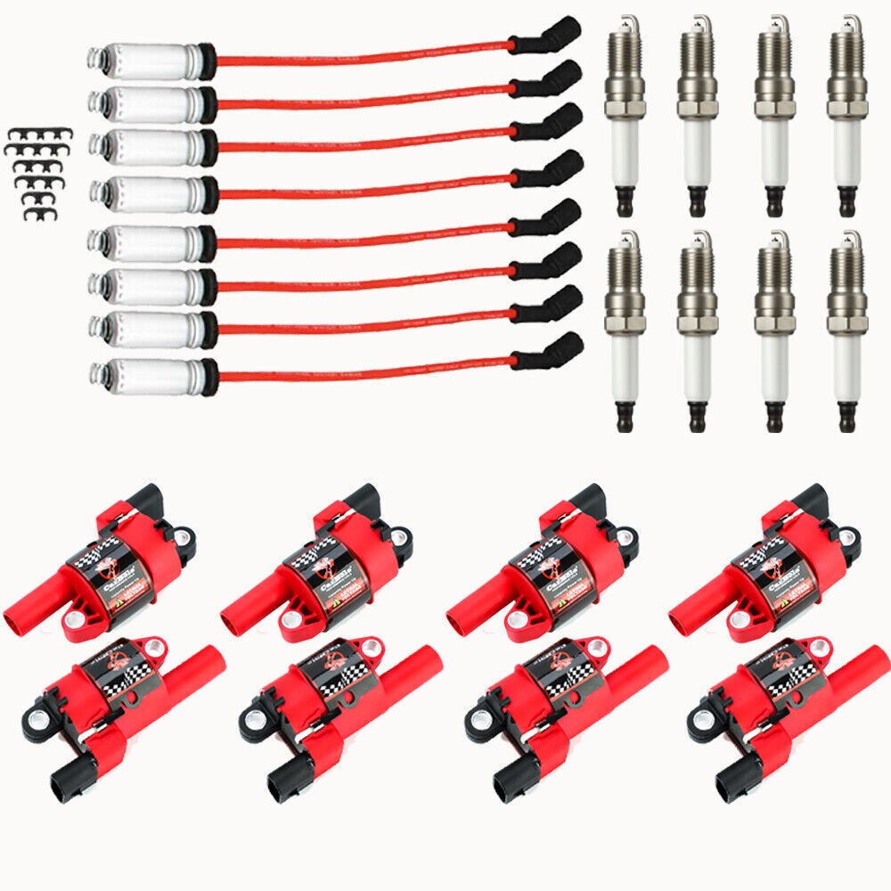 8Pack Ignition Coil & Spark Plug & Wires set for GMC Chevy Silverado Tahoe UF414