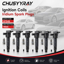 6 Ignition Coil  Iridium Spark Plug Fits For Hyundai Santa Fe Kia Sorento UF546