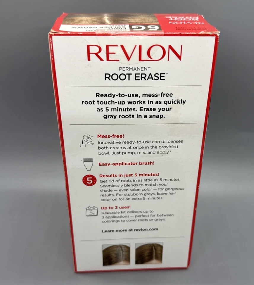 Borrado de raíz permanente Revlon #6G color de cabello marrón dorado claro retoque agotado Foto 3 de 3