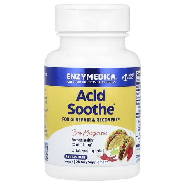 Enzymedica, Acid Soothe, 30 Capsules GI Repair and Recovery