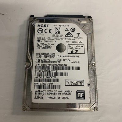 ✨4個セット✨HDD 1000GB✨大容量1TB✨2.5インチ✨10-03 HGST 1Tb HARD DRIVE 2.5 5K1000-1000 HTS541010A9E680 DA5731 0J29793