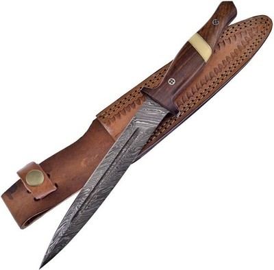 Frost Cutlery 7'' Damascus Dagger Fixed Knife Steel Blade - VFD-33RWSB