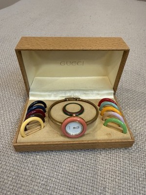 Authentic Vintage GUCCI Bezel Watch Interchangeable Original Box