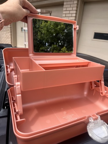 Rose Gold Marble Caboodles Large Makeup Case W/Mirror - Picture 9 of 12