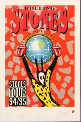 Rolling Stones ''Voodoo Lounge'' signierte Lithographie mit Zertifikat 4240/5000