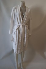 Womens Hanro White Waffle Knit Bathrobe L