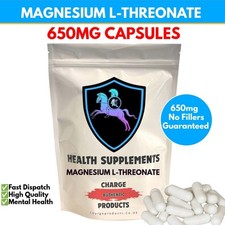 Magnesium L-Threonate 120 Capsules 650mg 120 Brain Focus Supplement UK 0.23 per thousand milligrams