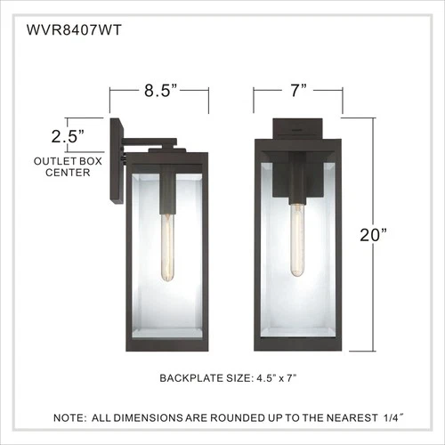 Quoizel WVR8407 Westover 20" Tall Outdoor Wall Sconce - Bronze - Picture 10 of 12