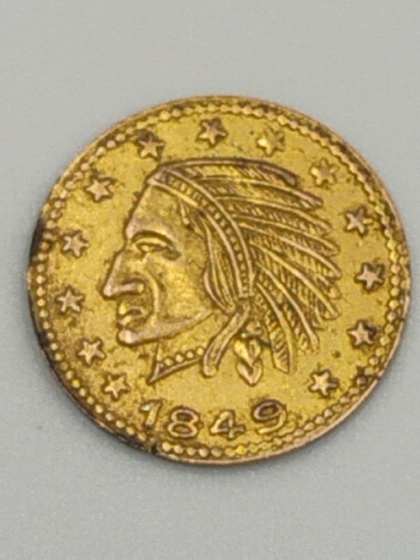 Indian Head California Fractional Gold 1849 