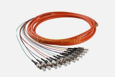 12 Fibers 1.5 Meter ST UPC OM1 62.5/125 Multi Mode Bundles Optical Fiber Pigtail