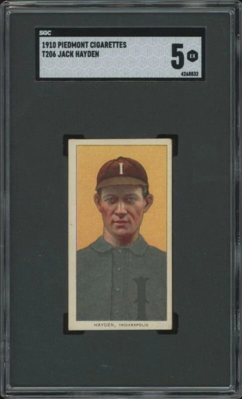 1909 T206 JACK HAYDEN EX PIEDMONT 350 BACK ML SGC 5 INDIANAPOLIS INDIANS