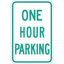 LYLE T1-1146-EG_12x18 Timed Parking Sign, 12" W, 18" H, English, Aluminum, White