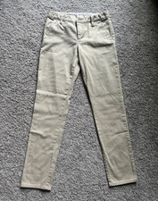 GAP Kids Beige Solid Chino Pants Teens Flat Front Button Zip Pockets Size 12