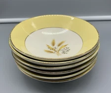 Vintage Set Of (6) Century Service Autum Gold 5 3/8" Fruit/Dessert Bowls USA