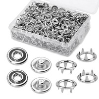 150 Sets DruckknöPfe 9,5 Mm DruckknöPfe Silber Zum NäHen Und Basteln, A3K68092