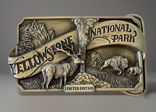 Vintage 1985 YELLOWSTONE NATIONAL PARK Belt Buckle Limited Edition 736/2500 USA