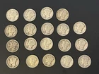 19~Mercury Dimes 90% Silver Coins $1.90 Face Value Mixed Dates