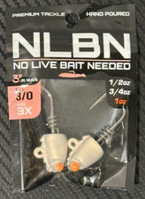 No Live Bait Needed 3x Hook 3" Jig Heads Pack of 2