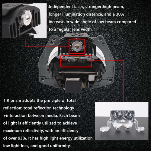 NHK Laser Hyperboloid Bi LED Projector Lens 160W 30000LM 3.0'' Headlight 6000K - Picture 4 of 7