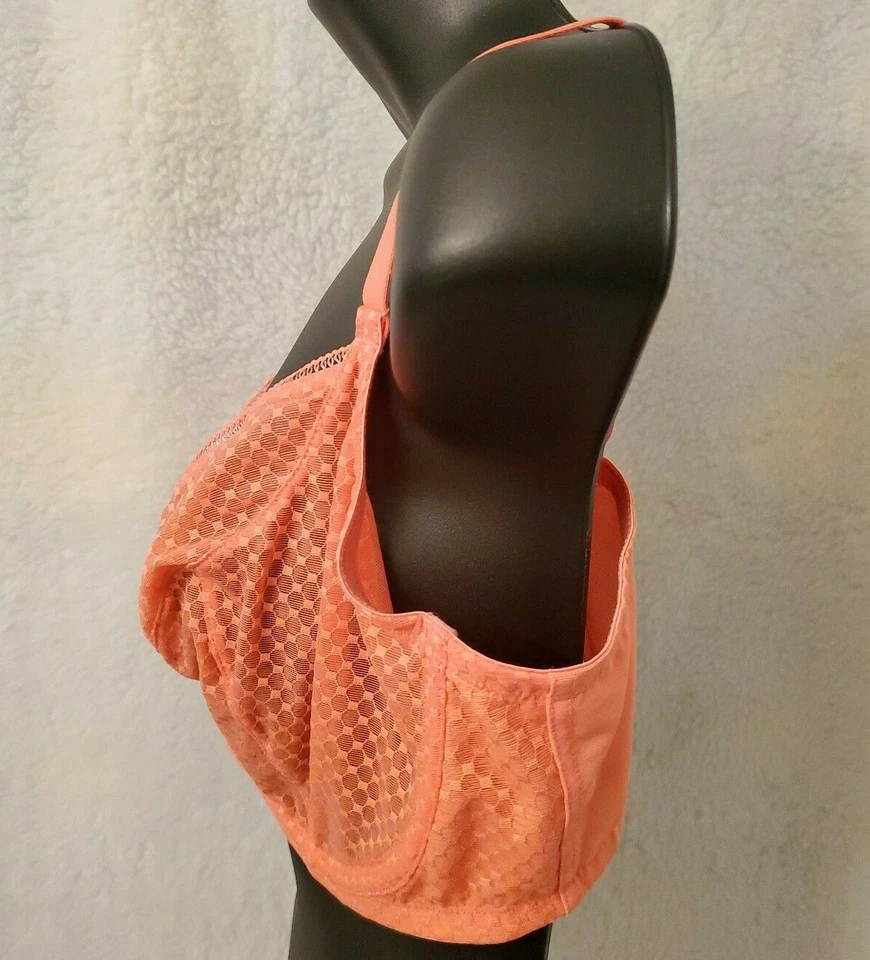 Sujetador Playtex Love My Curves 38DD Coral Punch Transpirable Balconette Con Aros NUEVO Foto 3 de 4