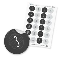 Itenga Zahlensticker Z13 Adventskalenderzahlen 1-24 Schlicht GrautöNe Aufkleber