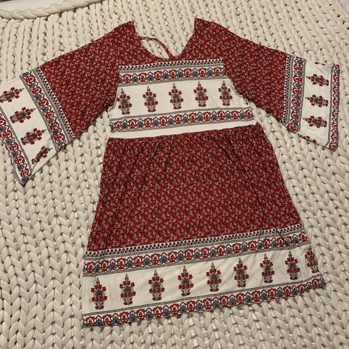 Boohoo Women Short Dress Sleeves Size 8 Floral Boho Peasant Cottage Core Hippie - Picture 16 of 22