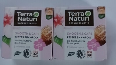 2x Terra Naturi Smooth & Care Festes Shampoo trockenes Haar MHD 10/22