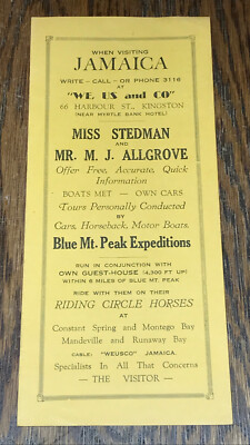 1930's Blue Mountain Peak Expeditions, The Riding Circle Horses Kingston Jamaica