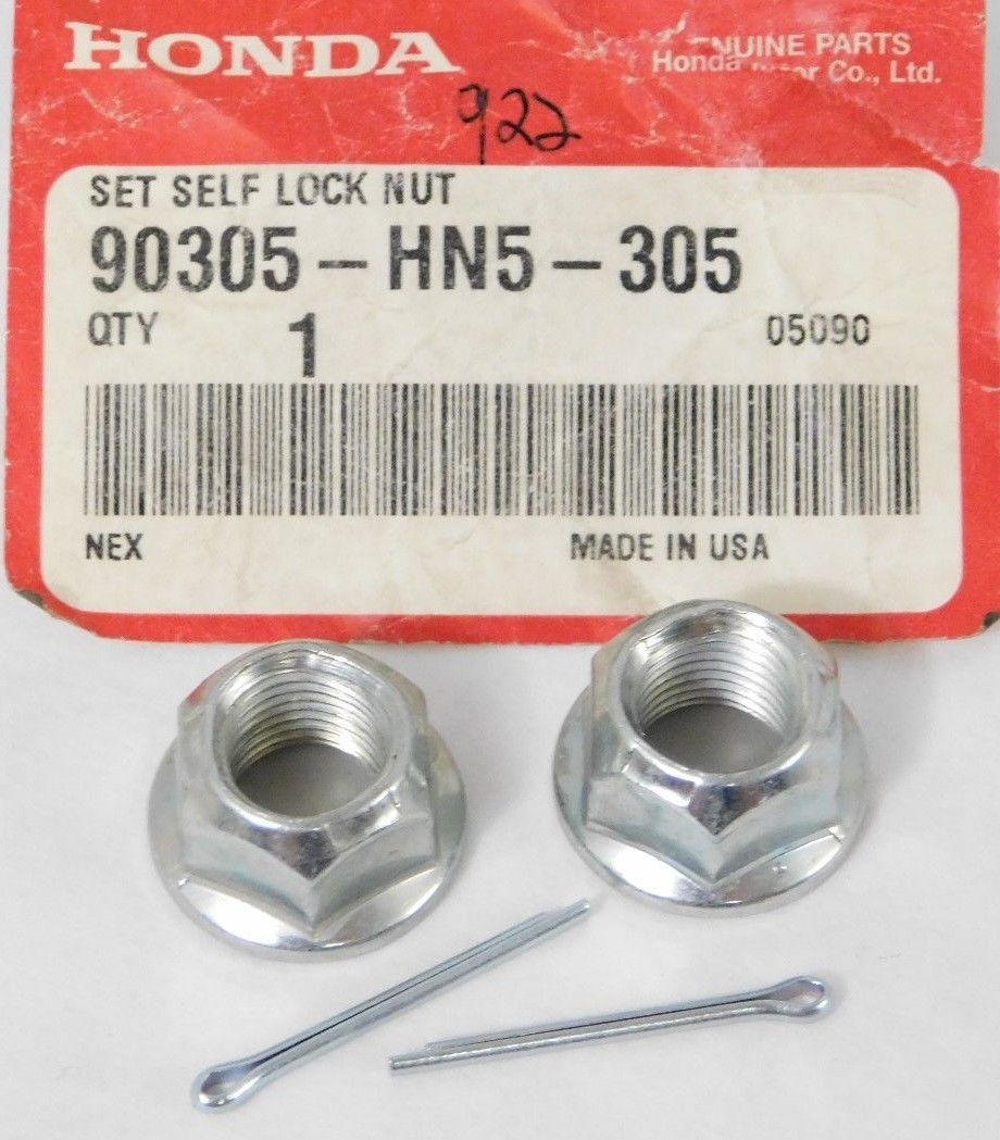 2 pc Genuine NOS Honda ATV Quad Self Lock Nut Set OEM Hardware