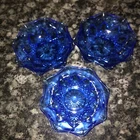 Vintage Hazel Atlas Diamond Arches Cobalt Bowl Ruffled Edge 5"  Bowl . Set Of 3