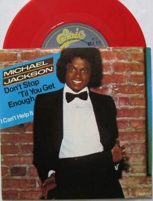 MICHAEL JACKSON "Don't stop 'til you get enough" rare SP 7" RED, UK reissue 1983 - Photo 1/4