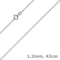 1,2Mm Kette Ankerkette Collier Aus 585 Gold WeißGold Diamantiert 42Cm