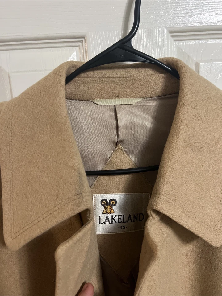 Abrigo vintage años 60 70 LAKELAND lana marrón guisante para hombre talla 42 Foto 4 de 4