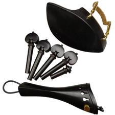 AIMU Ebony 4/4 Violin Parts Accessories with screw Baroque Tailpiece,Chinrest