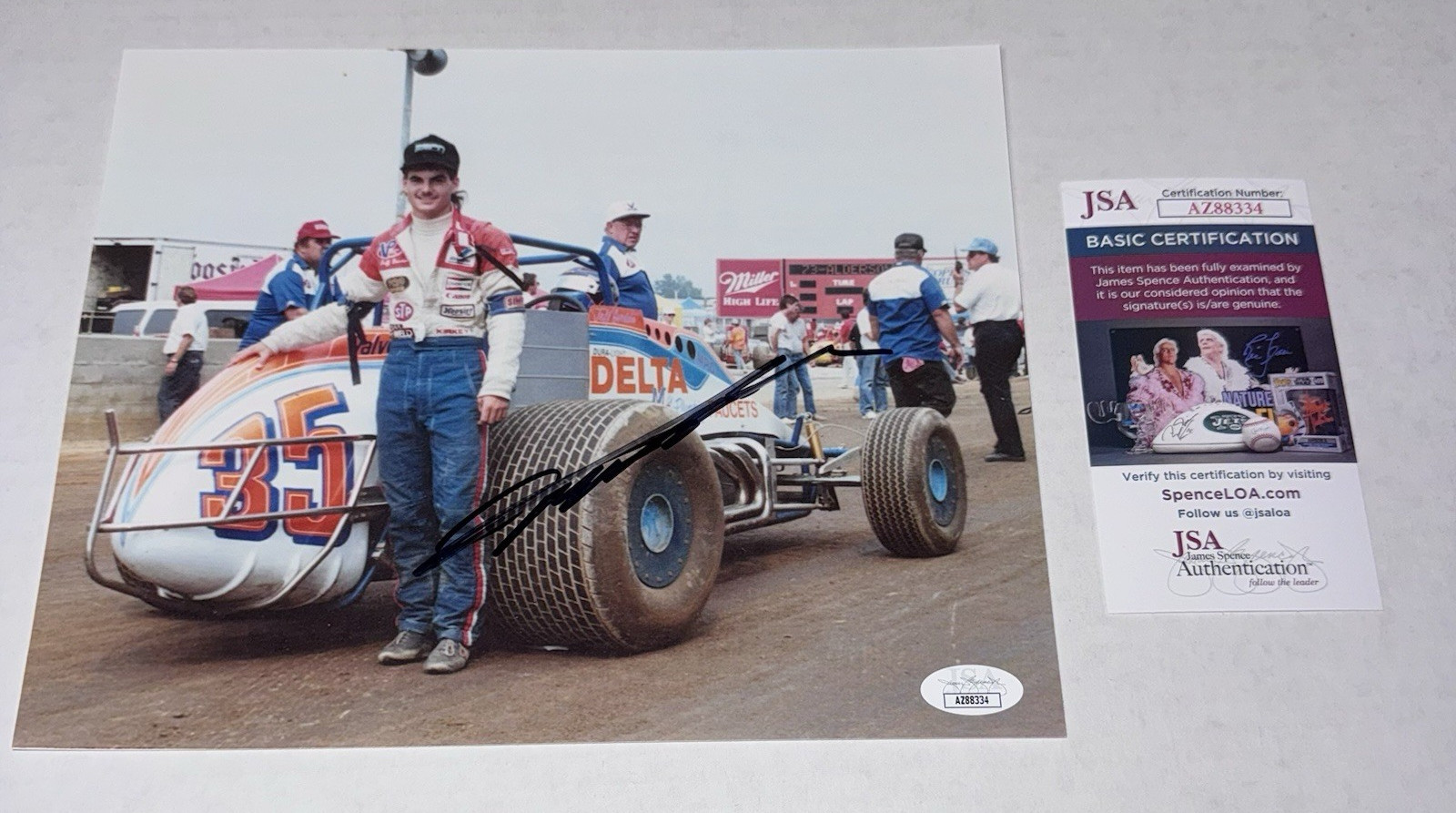 Jeff Gordon signed 8x10 DELTA #35 VINTAGE RACING photo JSA SPENCE AUTHENTICATED