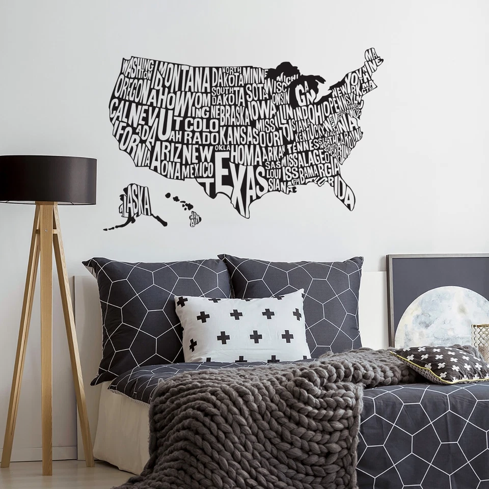USA Map. United States of America Map wall decal. Office Wall Decor. Kid's Room. - Image 2 of 4