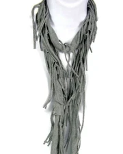 Fringe Scarves Gray Scarves with Fringe Long Fringed Scarves Gray Long Scarves